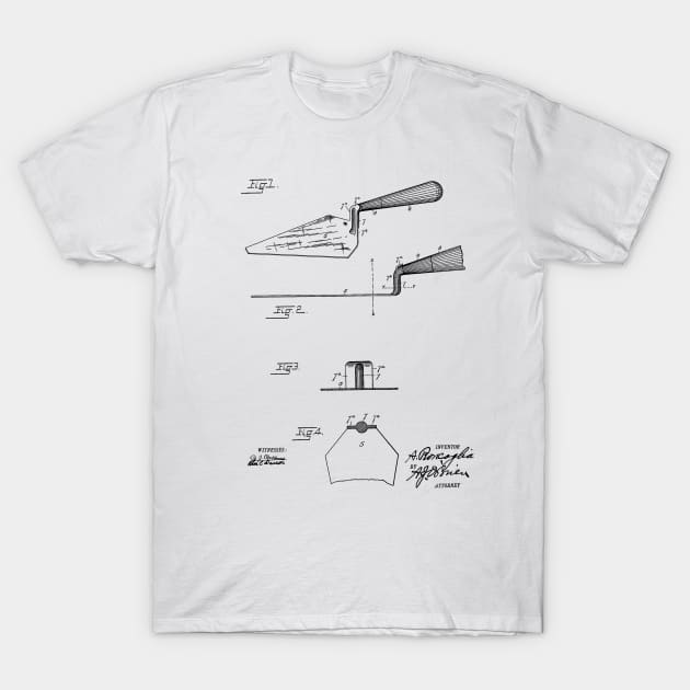 Mason's Trowel Vintage Patent Hand Drawing T-Shirt by TheYoungDesigns